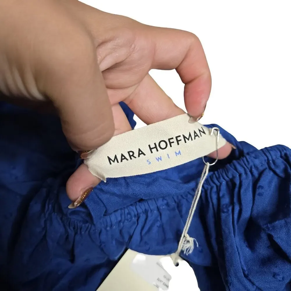 Mara Hoffman Blue Malika Blue Maxi Dress Swiss Dot New Size: S‎